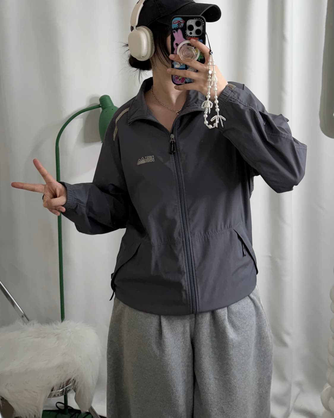 그레이 오버핏 바람막이 상품이미지2