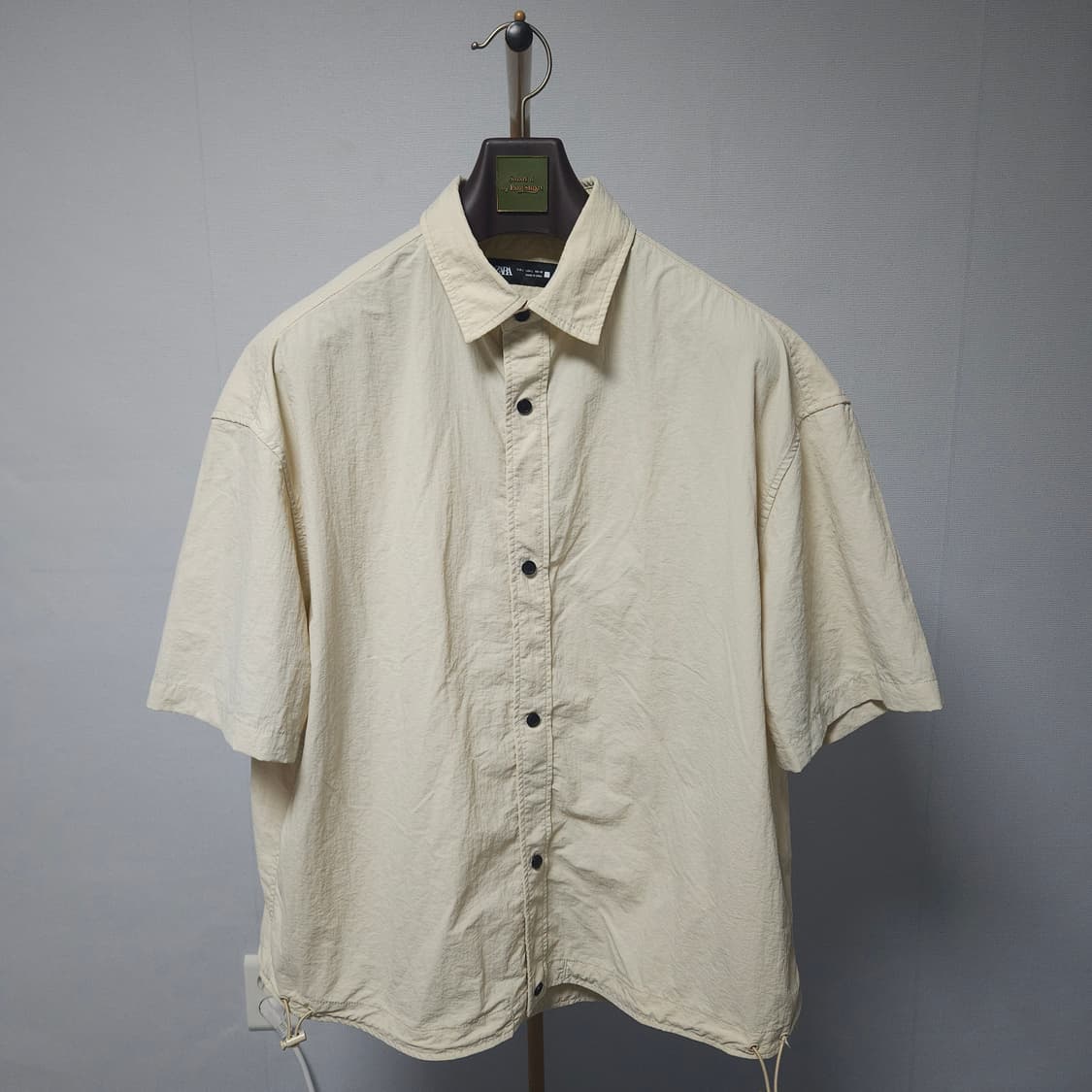 L ) 자라 남성 바스락 오버핏 반팔 셔츠 상품이미지1