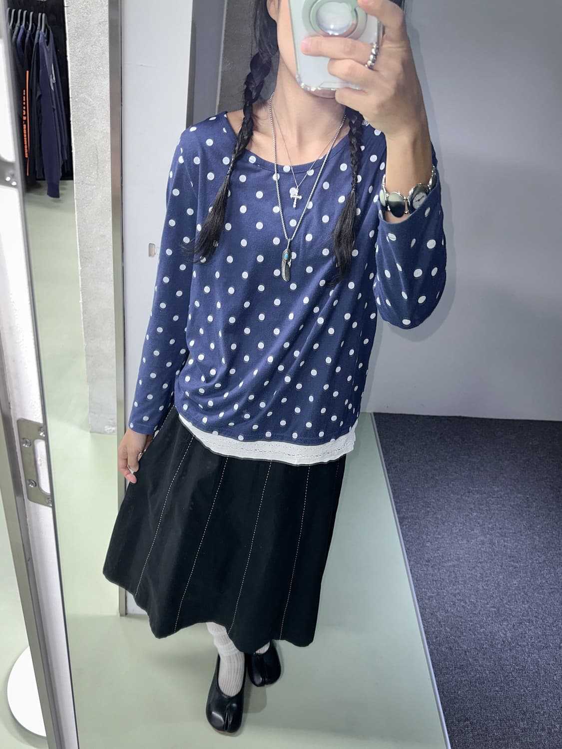 stitch line skirt 상품이미지3