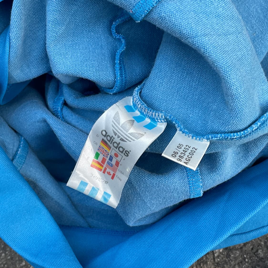 00s 아디다스 대대장 스카이블루 하늘색 져지 올드스쿨 트랙탑 L 상품이미지8