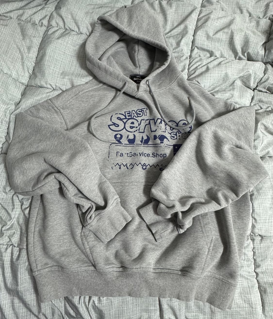 이스트서비스샵 멜란지 그레이 후드티 상품이미지2
