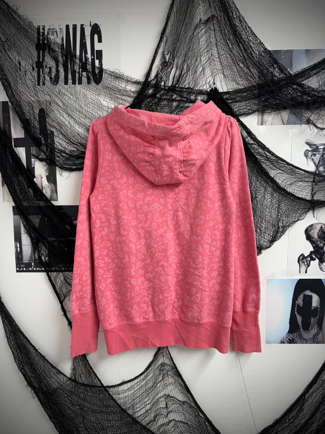 Pink leopard pattern hood zip up  상품이미지5