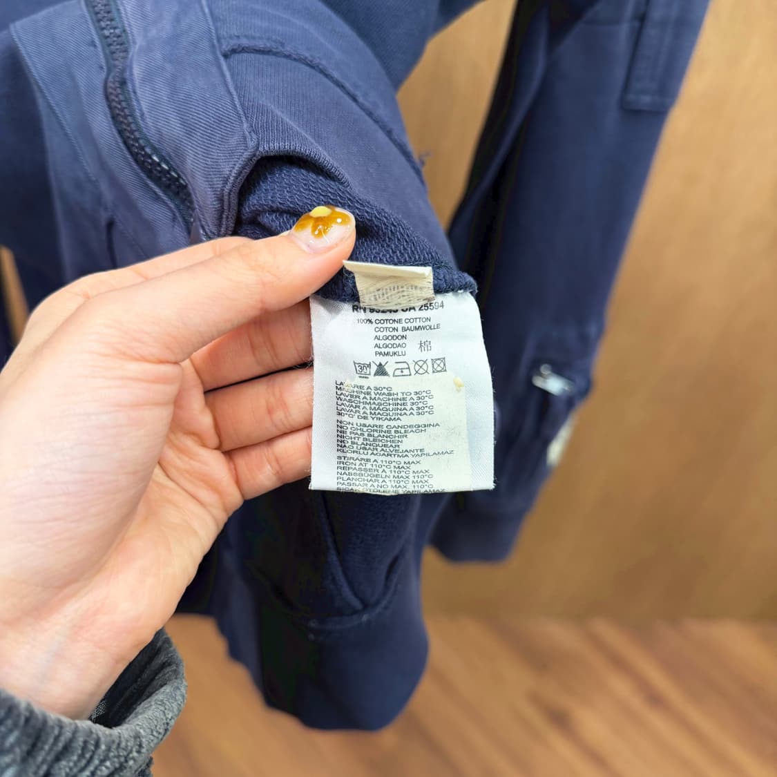 디젤 후드 집업 워싱 소매 카고 포켓 지퍼 디테일 레귤러핏 네이비 상품이미지10