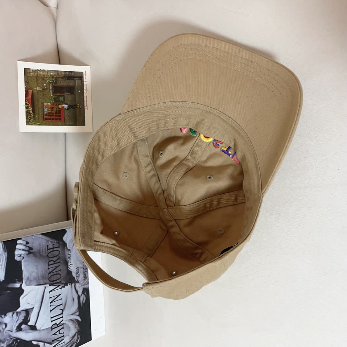 [정품] 라코스테 베이지 멀티컬러 로고 모자 상품이미지5