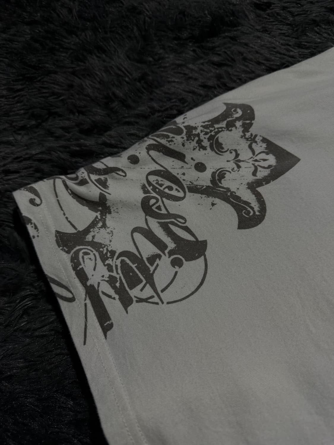 DURER 십자가 레터링 글리터 Y2K 반팔 상품이미지5