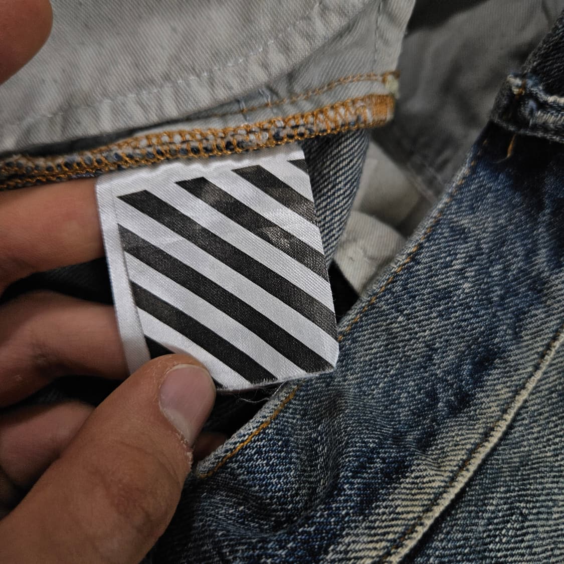 오프화이트 데미지 데님 팬츠(급처) 상품이미지6