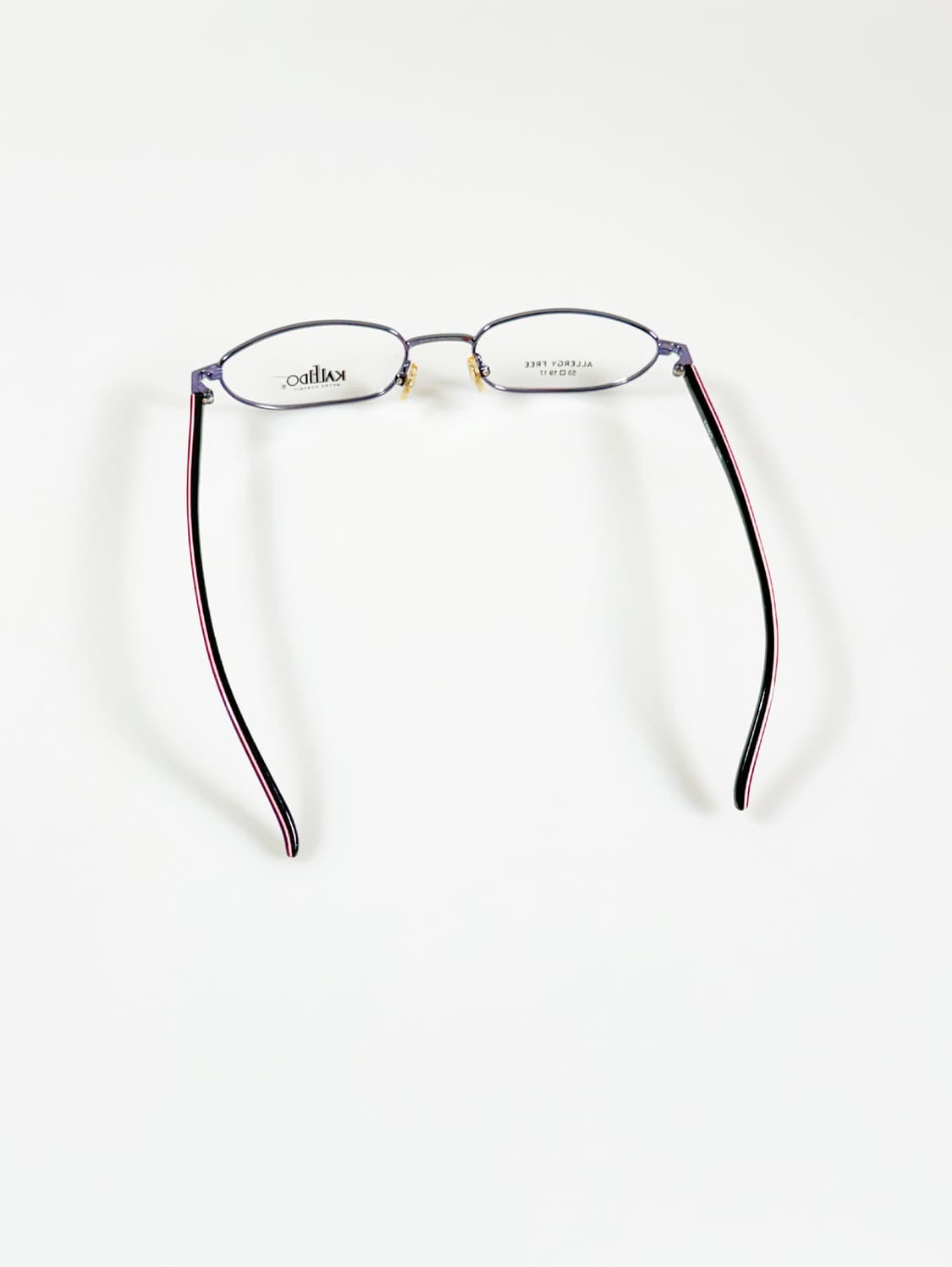 90s KALEIDO 슬림 스퀘어 블루 메탈 프레임 빈티지 안경 상품이미지5