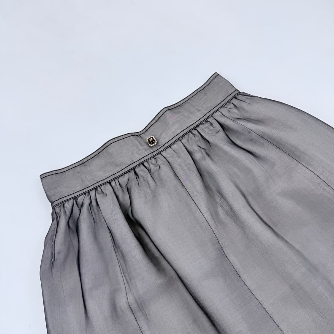 CHANEL 07P Black Silk sheer skirt 상품이미지3