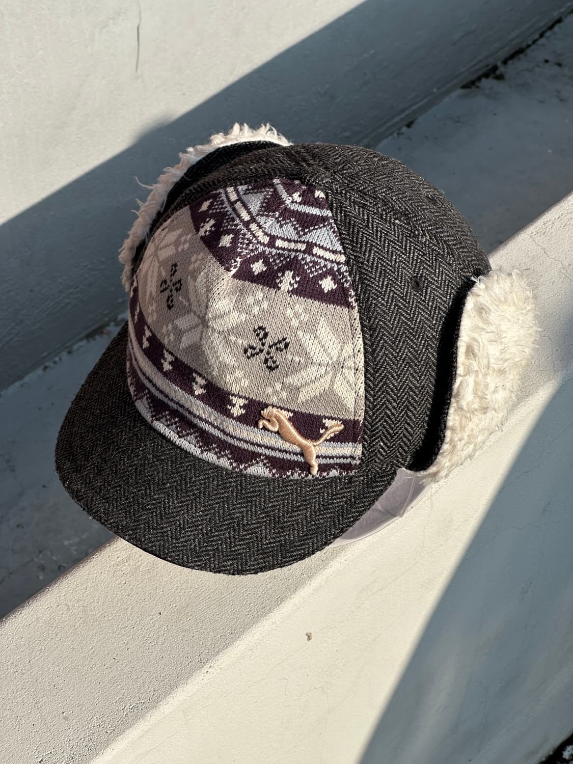 [F] 푸마 로고 노르딕 헤링본 트래퍼햇 모자 상품이미지2