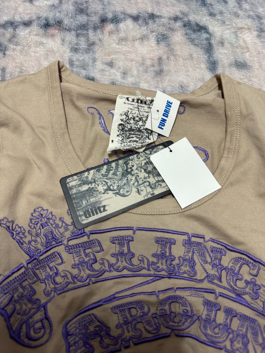 Glitz y2k beige cargo pocket cut sew 상품이미지8