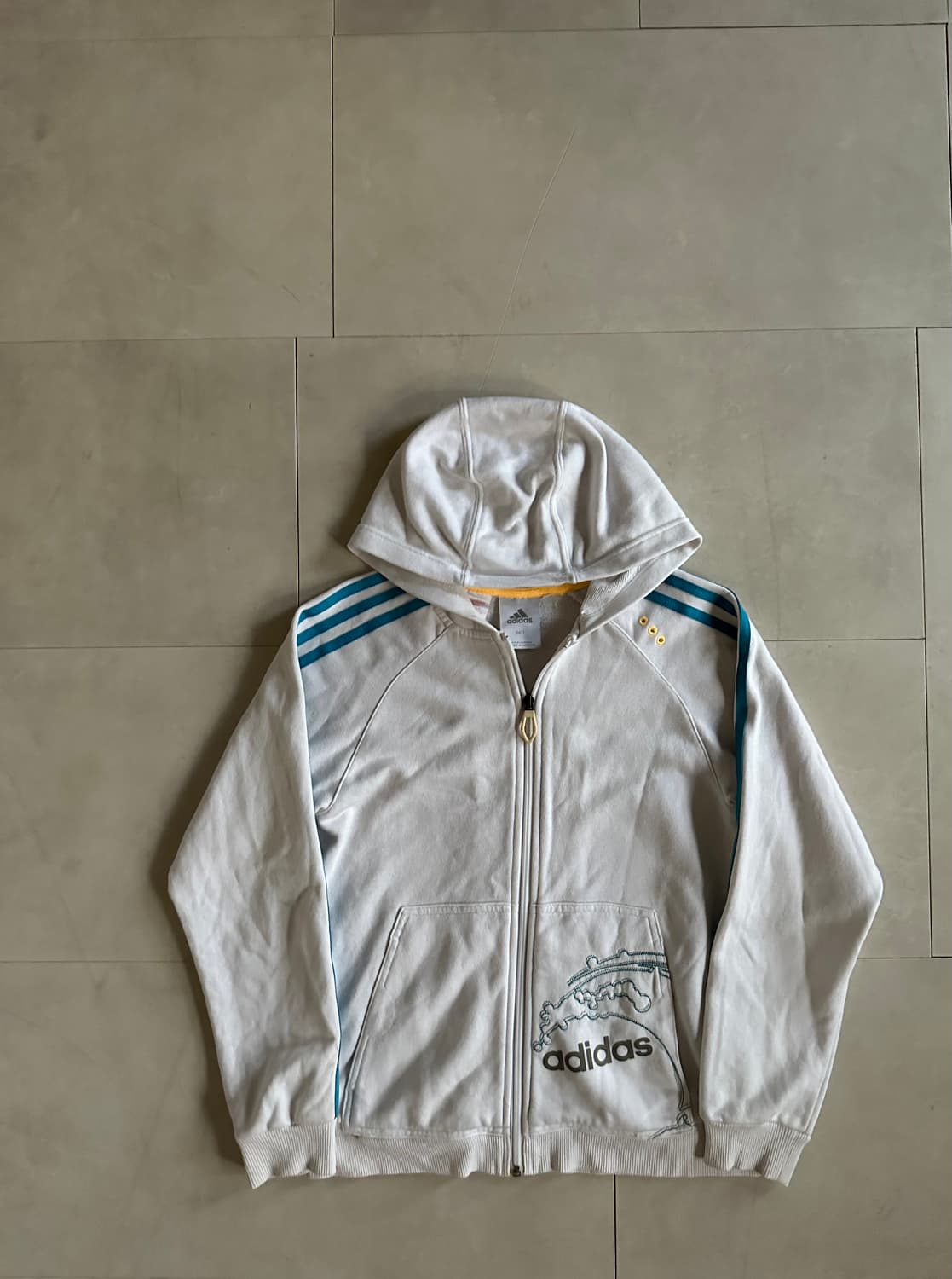 white blue cotton hood zip-up 상품이미지7
