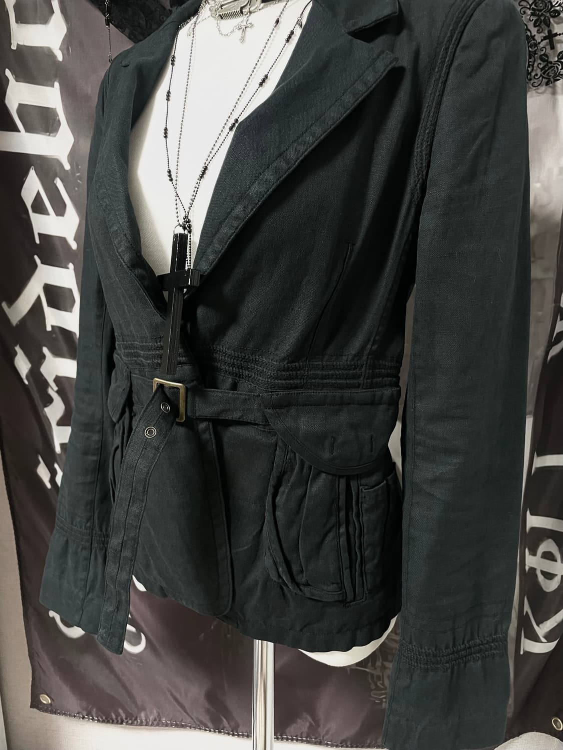 Rare* 츠모리치사토 벨티드 린넨 자켓 gomme 꼼데st 핀터레스트 상품이미지4