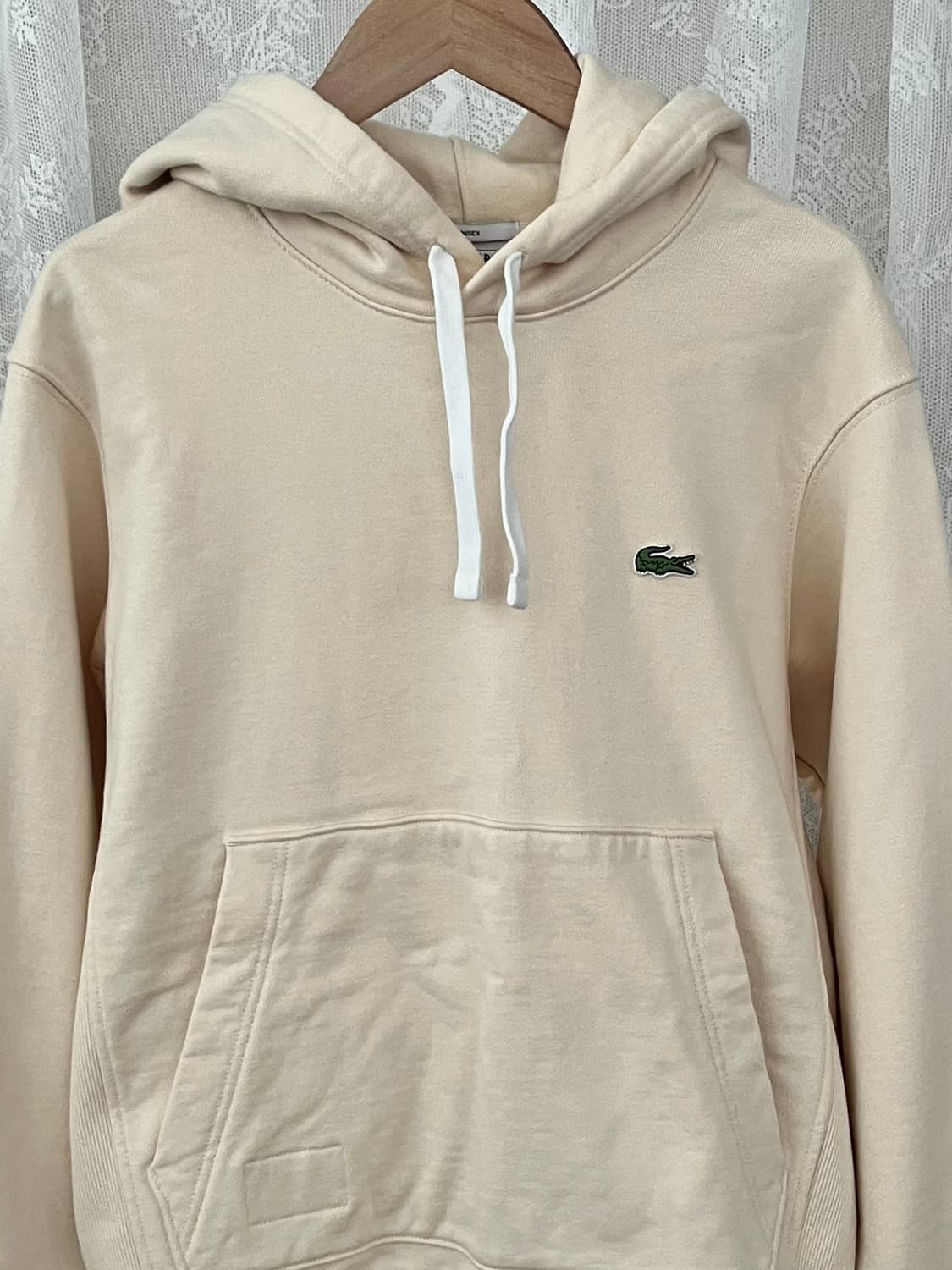 S) 라코스테 남녀공용 후드 티셔츠 크림 상품이미지3
