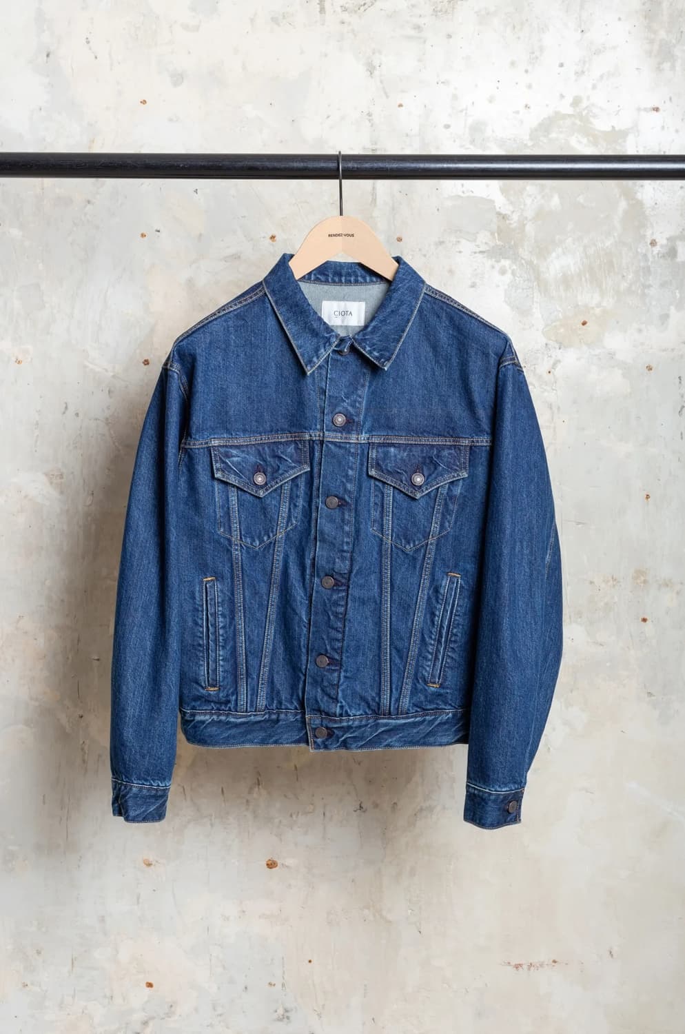 시오타 4 pocket 데님 자켓 Dark blue damaged 상품이미지1