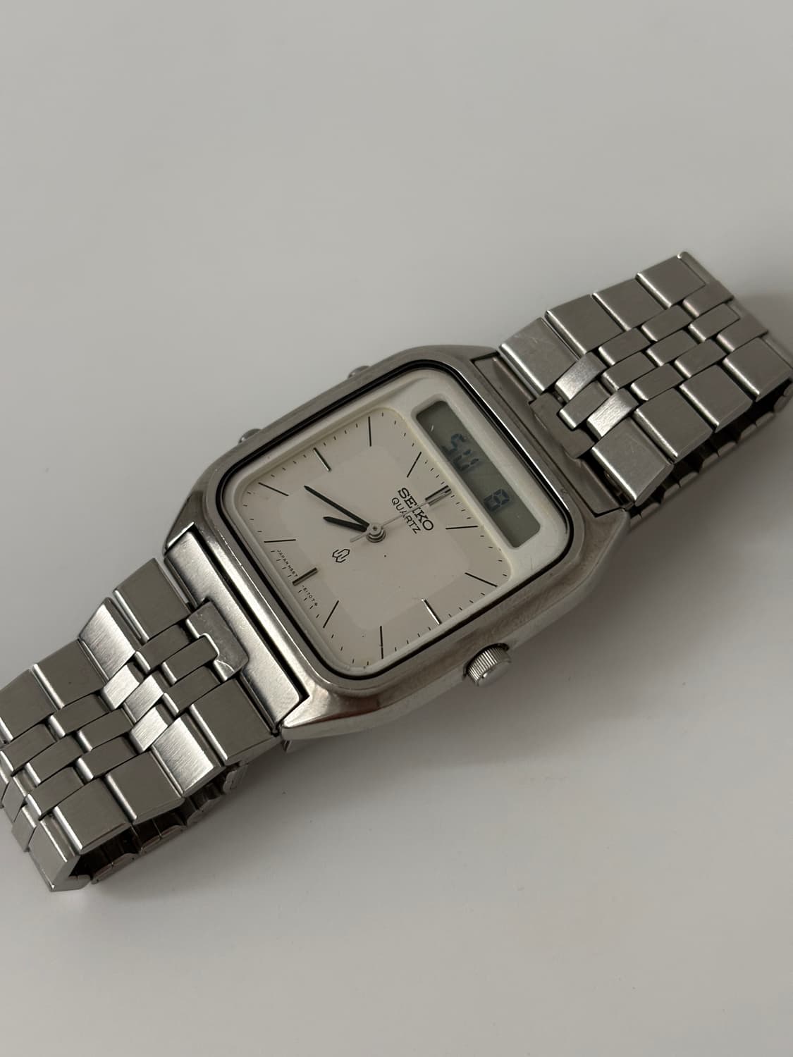 1980s Silver Square Ana Digi Quartz 상품이미지5