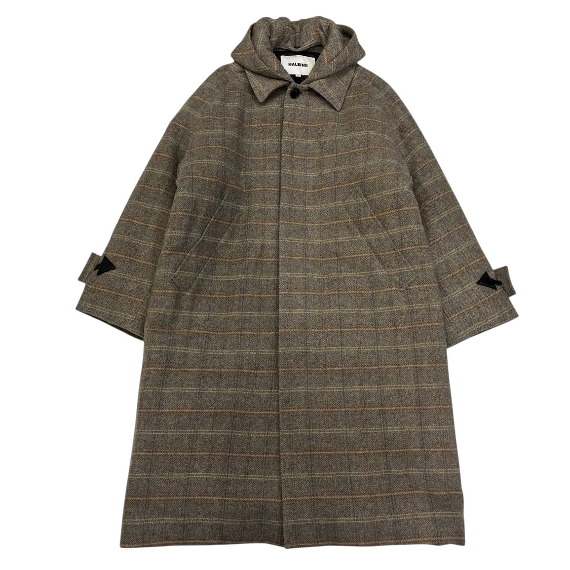 알렌느 디테처블 후드 패디드 체크 맥 코트 상품이미지1