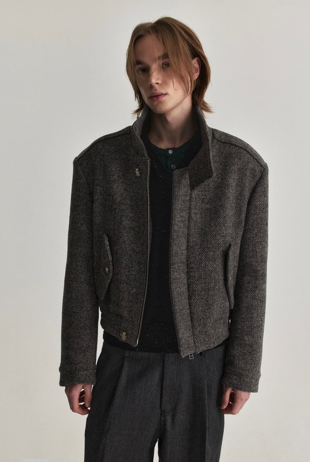 waviness high neck collar jacket  상품이미지1