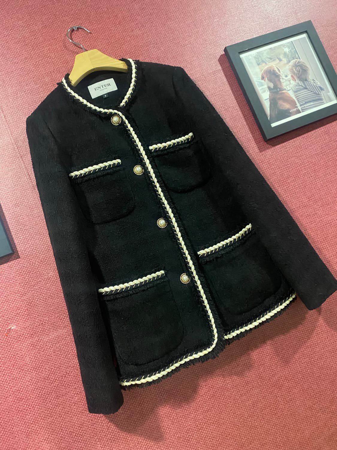 ENTER 블랙 트위드 자켓 상품이미지3