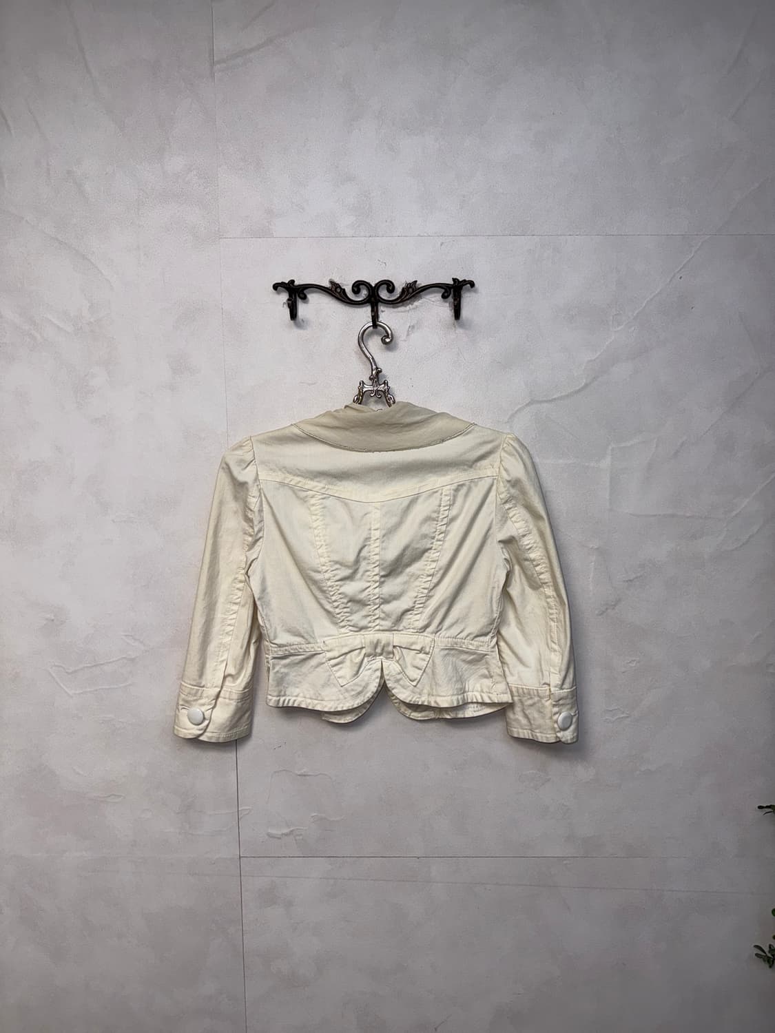 O’2ND ivory rose ribbon short jacket  상품이미지3