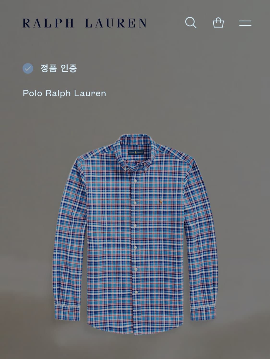 랄프로렌 클래식핏 체크 셔츠 L  상품이미지2