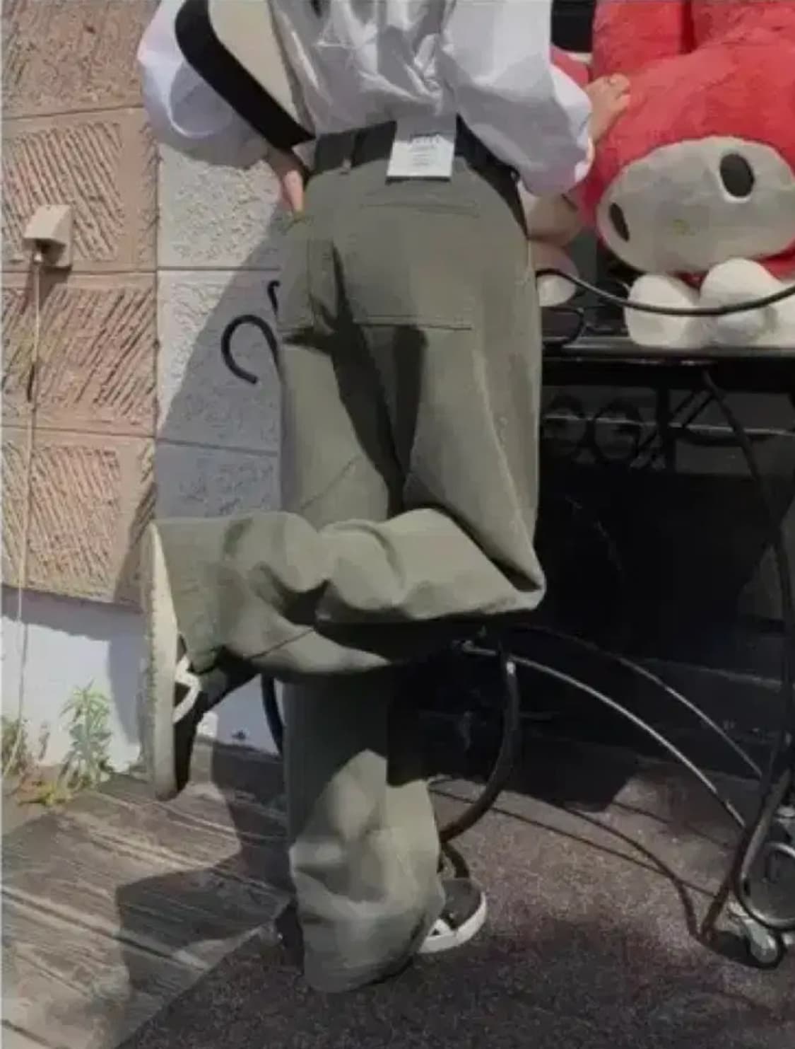 투스트랩 카키 와이드 팬츠 상품이미지2