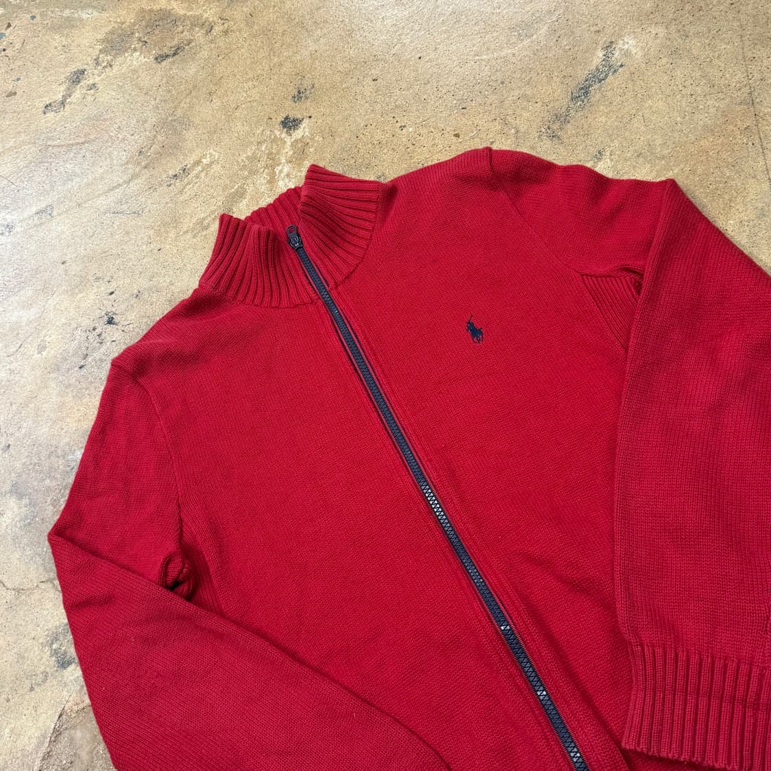 폴로 랄프로렌 레드 니트 집업  상품이미지1
