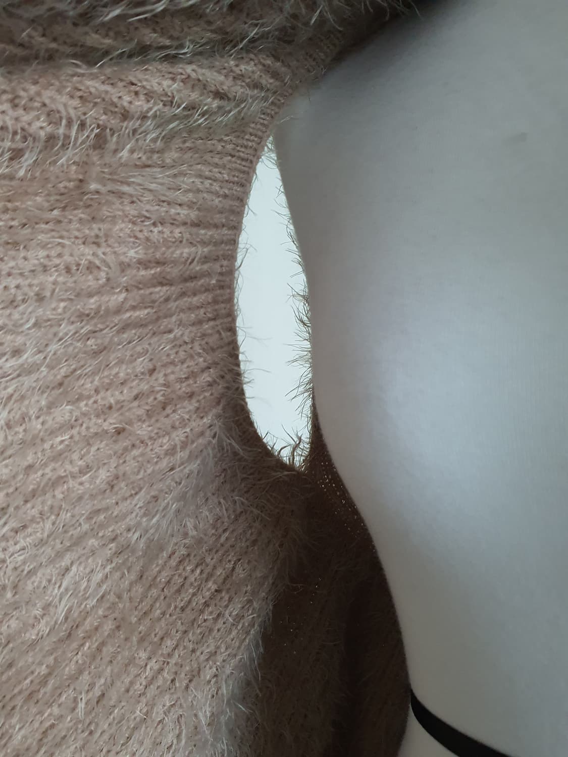 [갸루] 퍼 베스트 뜨개 조끼 브라운 여성용 상품이미지2