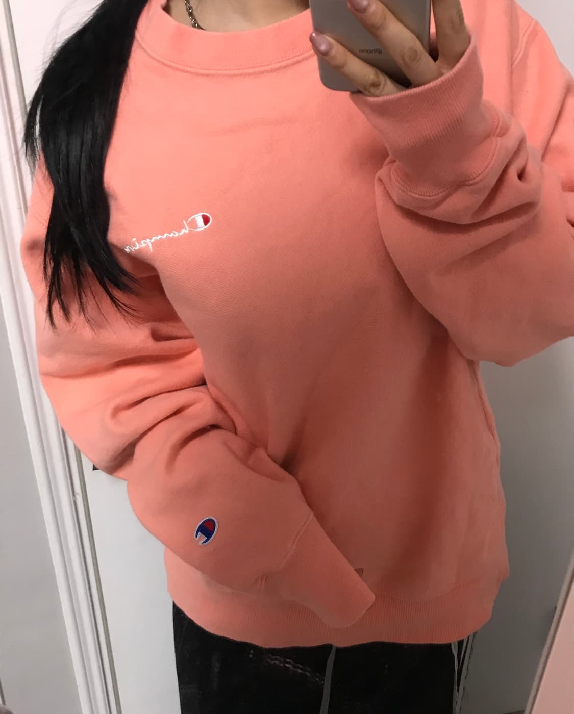 챔피온 핑크 맨투맨 M 상품이미지2