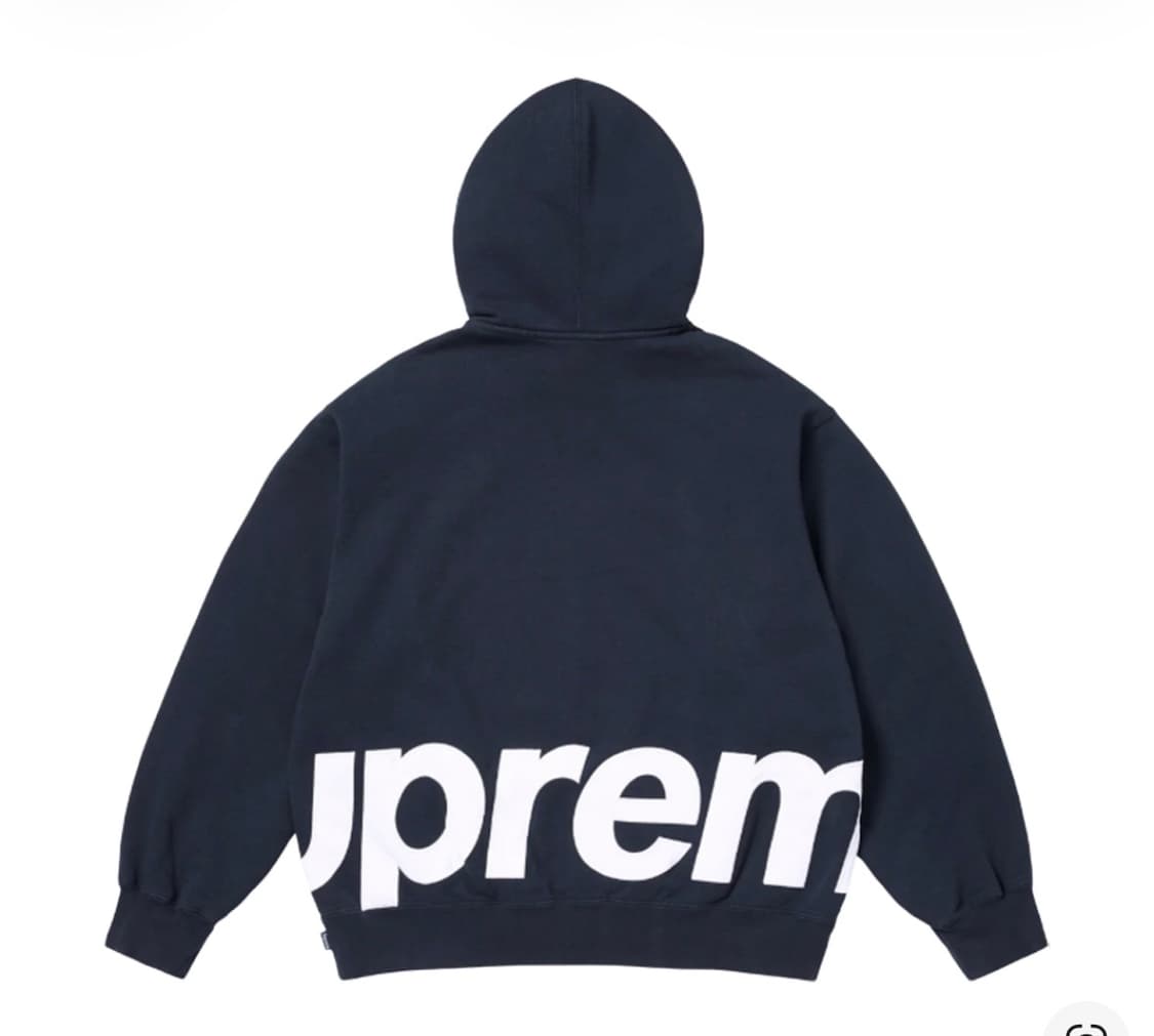 25ss 슈프림 빅로고 후드 집업 네이비 M 상품이미지2