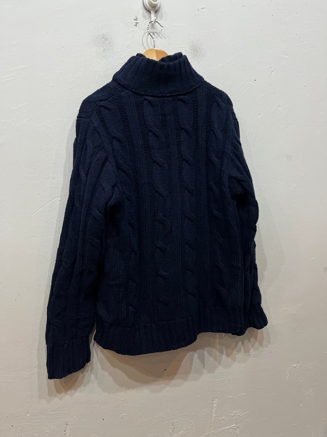 아베크롬비 케이블 양털 니트집업 네이비 XL 상품이미지4