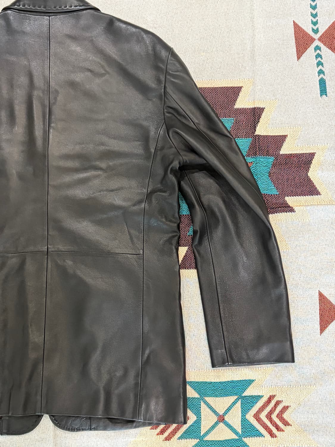 Comodo 양가죽 3버튼 레더 블레이저 카코트 상품이미지6