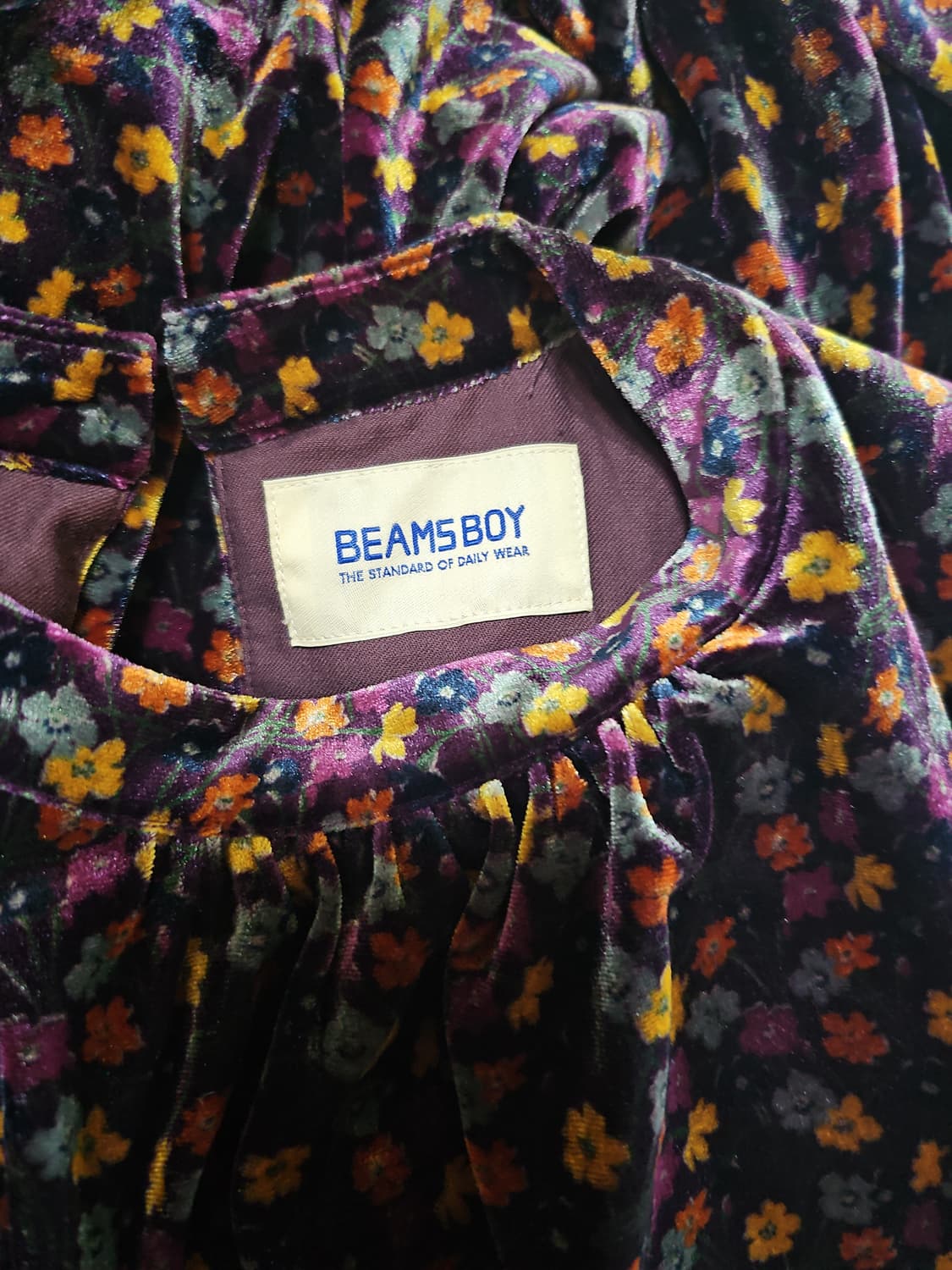 BEAMS BOY 빔즈보이 리버티 벨로아 플라워 벨벳 롱 원피스 상품이미지8