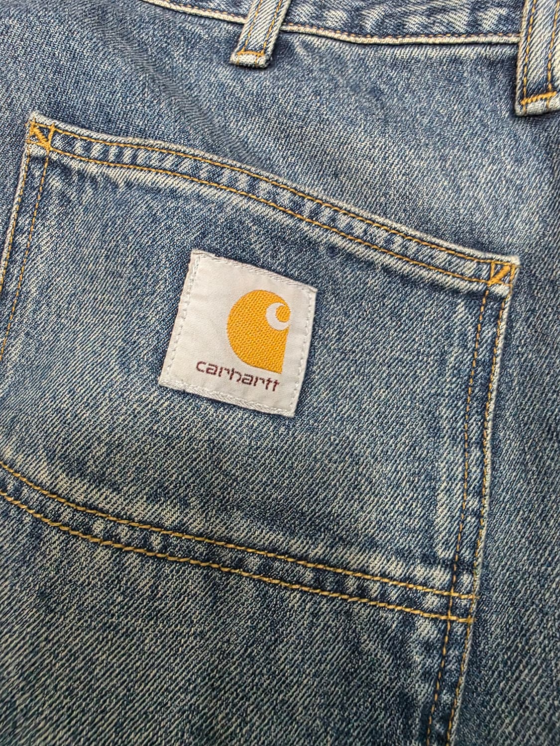 칼하트WIP 더블니 팬츠 스미스 (Blue Worn Used Wash) 상품이미지3