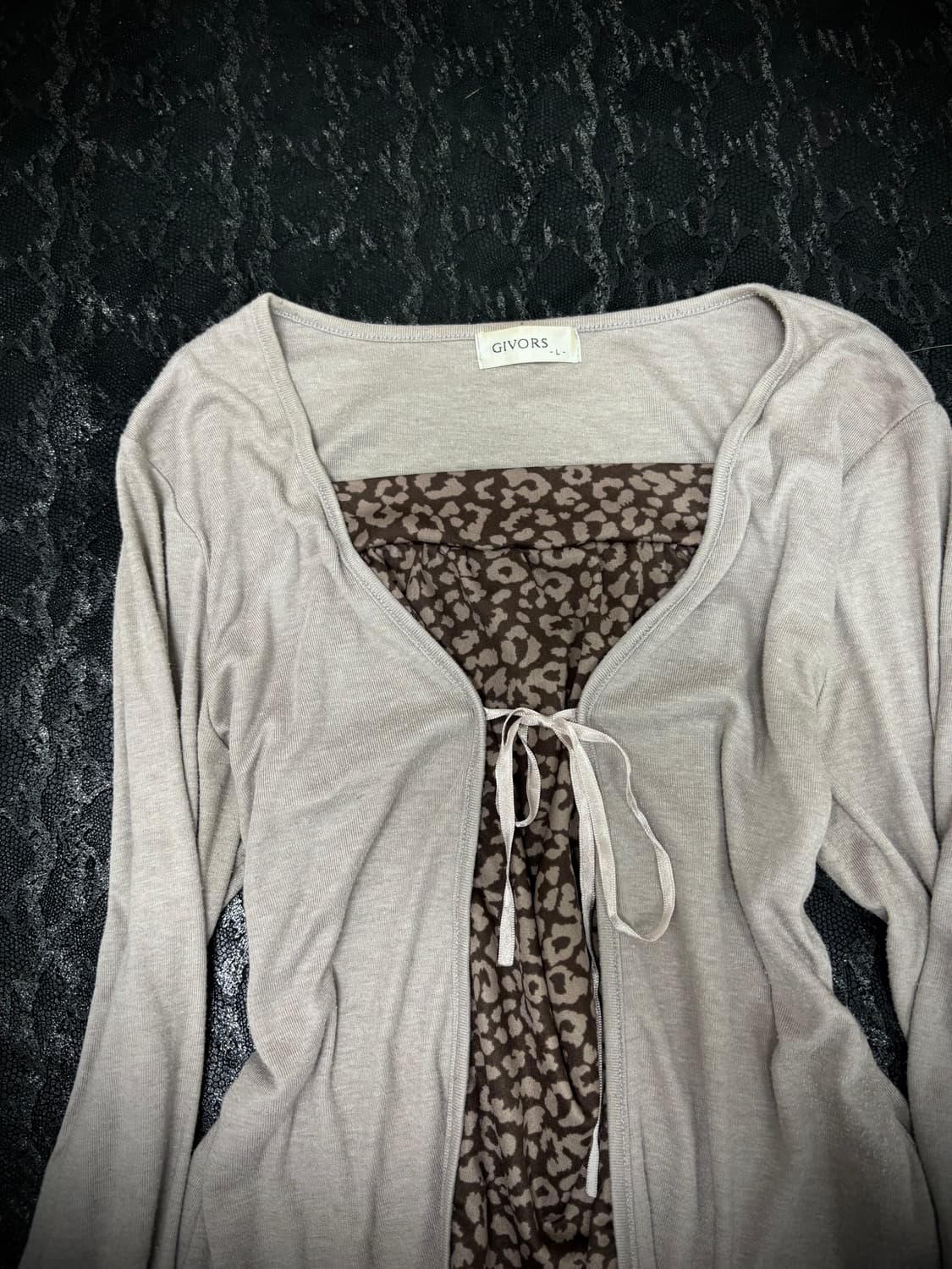 “Vintage”Brown Leopard Layered Sleeve 상품이미지7
