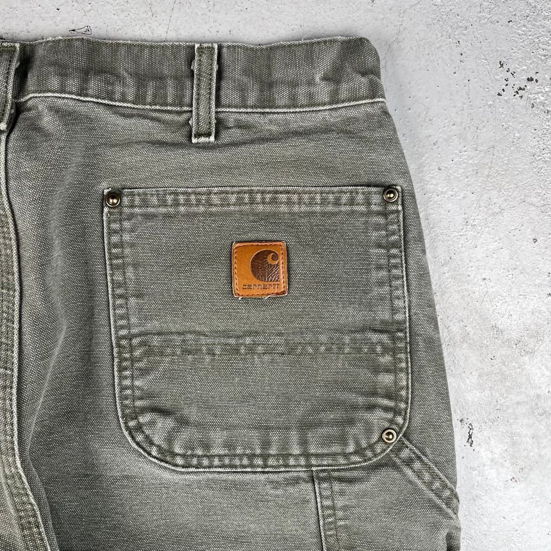 빈티지 칼하트 모스그린 더블니 워크 팬츠 B136MOS 상품이미지5