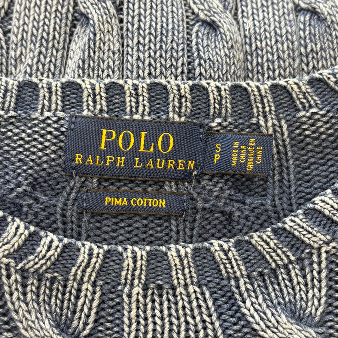 S 폴로랄프로렌 여성용 뮤트블루 케이블 니트 상품이미지4