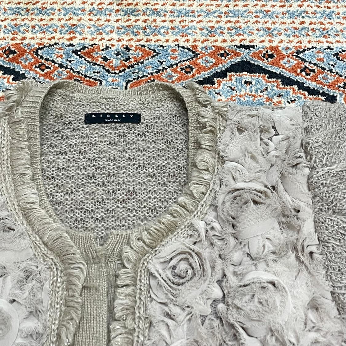 시슬리 베이지 장미 레이스 가디건 여성FREE 상품이미지4