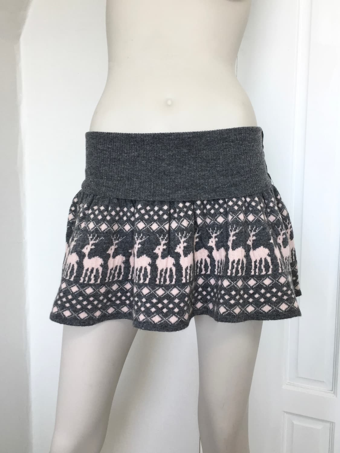 Nordic Gray pink Knited Skirt 상품이미지1