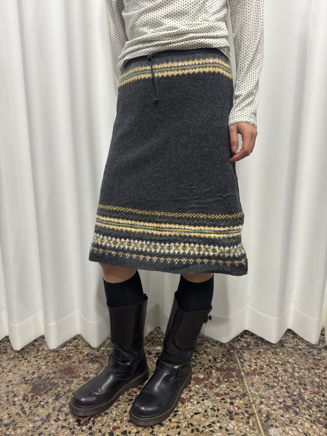 pendora knit design wool skirt 상품이미지5