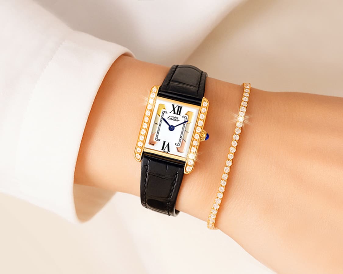 까르띠에 머스트 탱크 트리니티 다이얼 여성 다이아 카리나 시계 상품이미지9