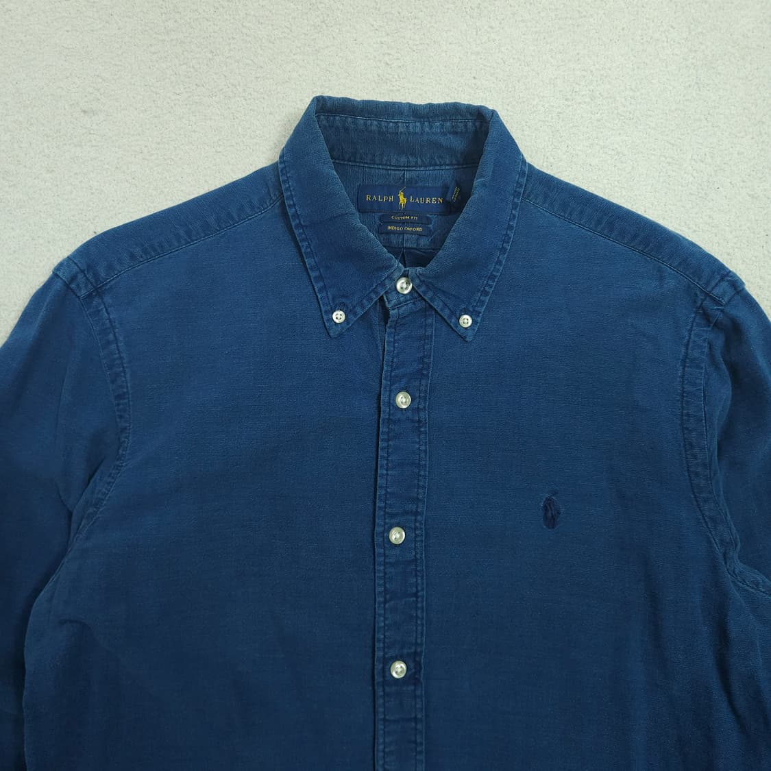 폴로 랄프 로렌 인디고 가먼트 다이 옥스포드 셔츠 M 커스텀핏 상품이미지2