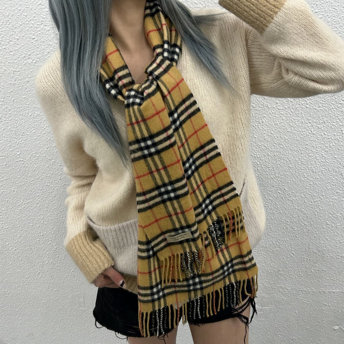 버버리 신형 베이지 노바체크 캐시미어 머플러 상품이미지2
