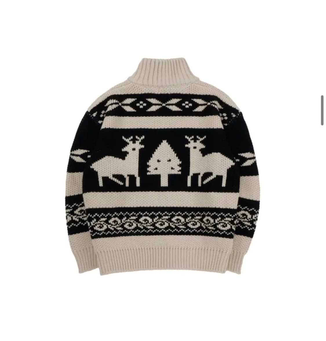 (FREE) 레더리 노르딕 니트 집업 CREAM/BK 판매 상품이미지8