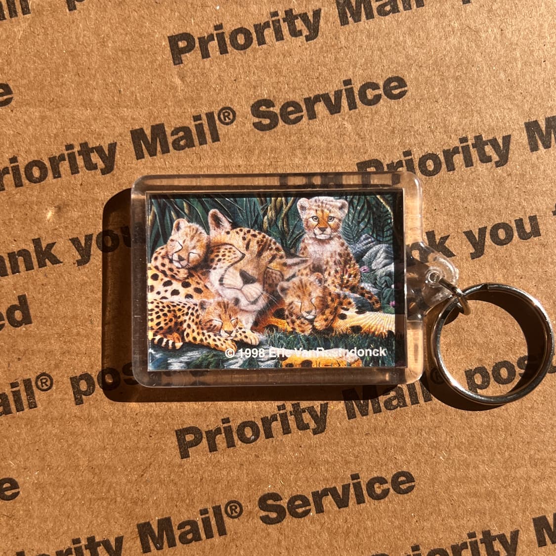 90s vtg Cheetah Family Keyring 상품이미지2