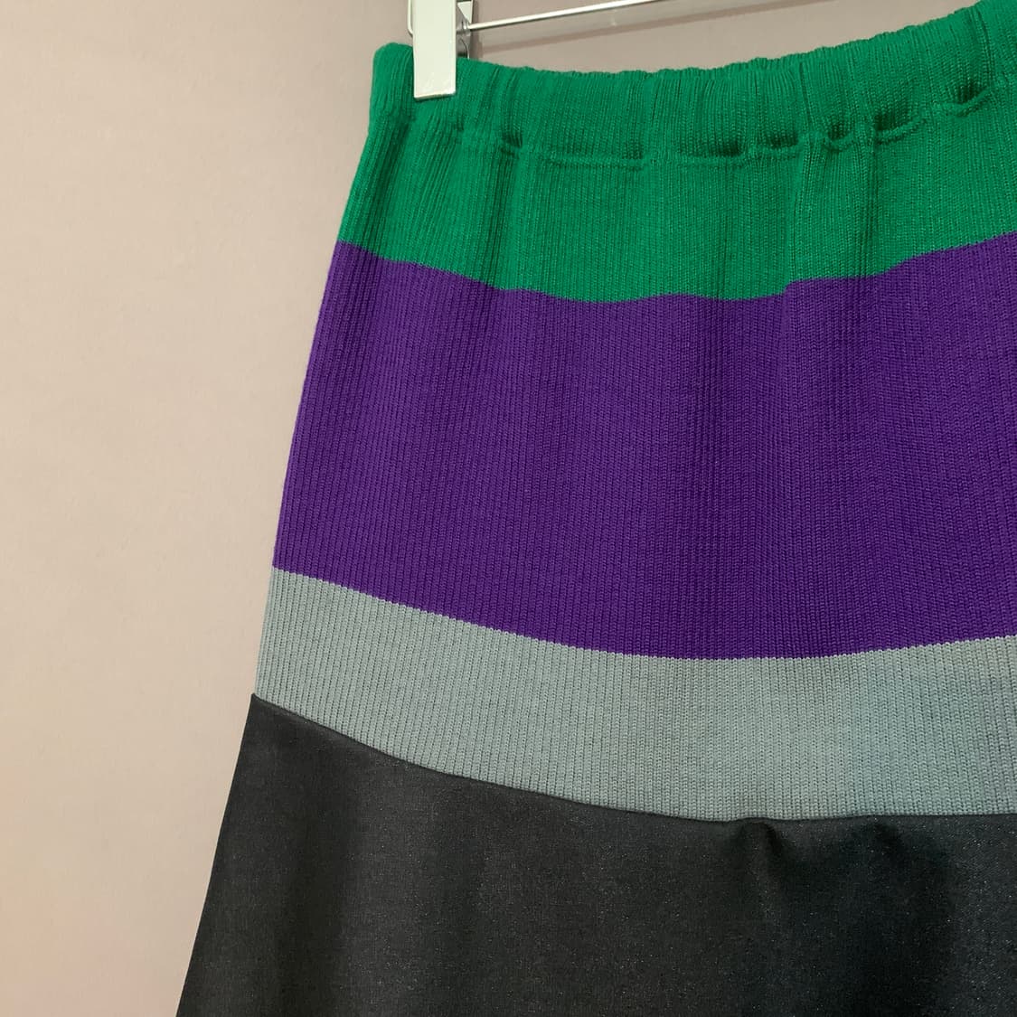 1 KOLOR 컬러 니트 컬러 블록 밴딩 롱스커트 치마 상품이미지4