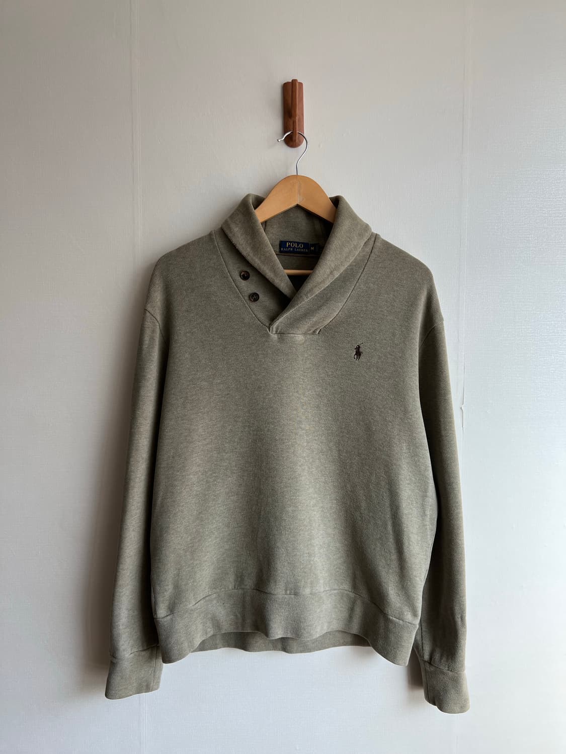 폴로 엘베우 패치 숄카라 니트 상품이미지2