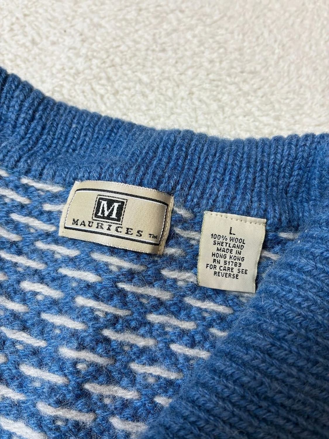 모리스 Maurices 셰틀랜드 울 풀집 스웨터 가디건 PN7322 상품이미지6