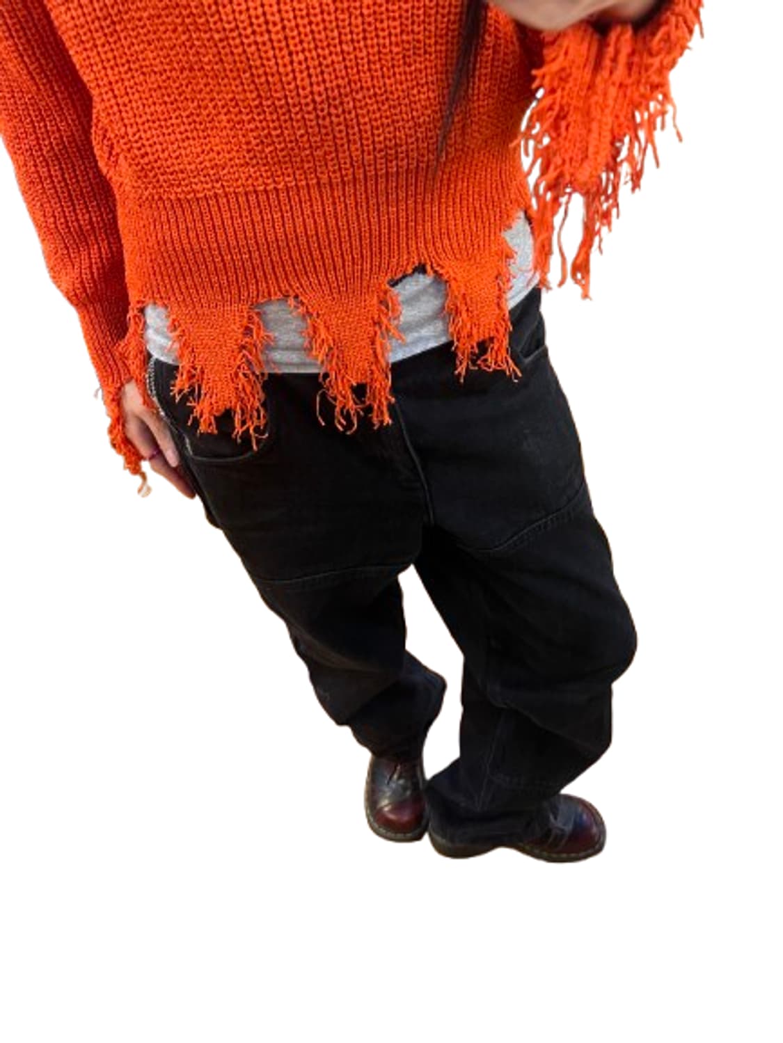 ICON  모헤어 뜨개 디테일 절개 니트 상품이미지2