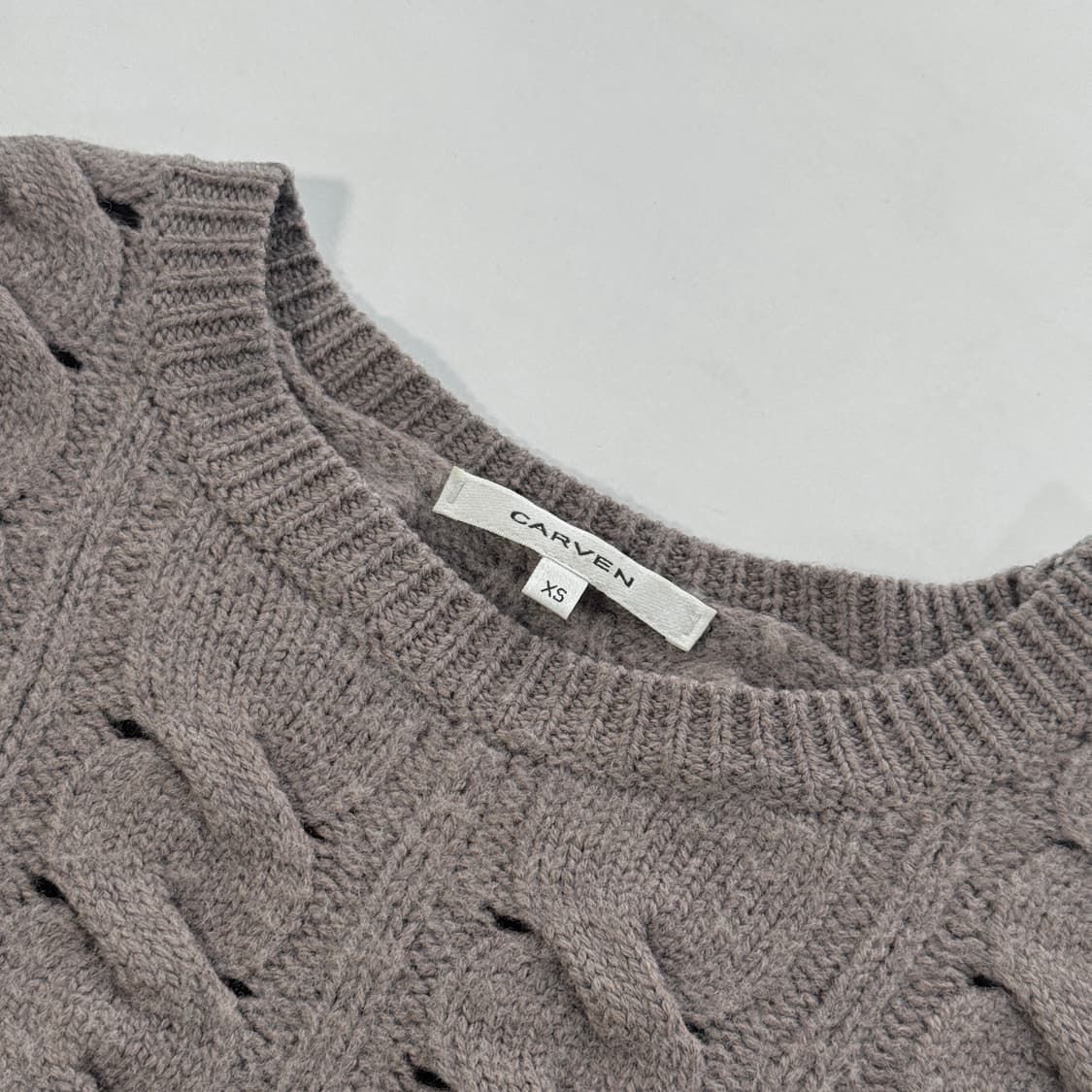 까르벵 앙고라 케이블 투톤 니트 상품이미지2