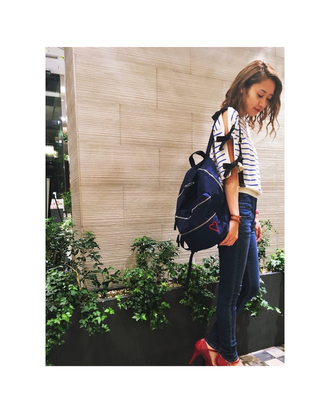 레이 빔즈 하트 자수 백팩 상품이미지2